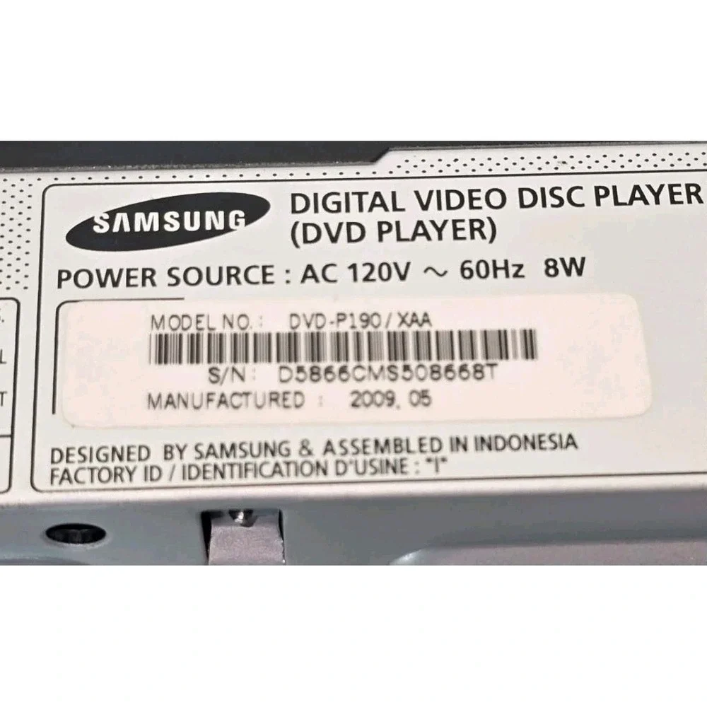 Samsung DVD-P190 DVD CD Player Remote Tested Dolby Digital Progressive Scan